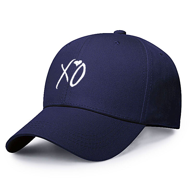 Gorros de béisbol con bordado para hombre y mujer, gorra de béisbol con bordado de XO, Snapback Weeknd para hombre y papá, gorra de skateboard de calle: Azul marino