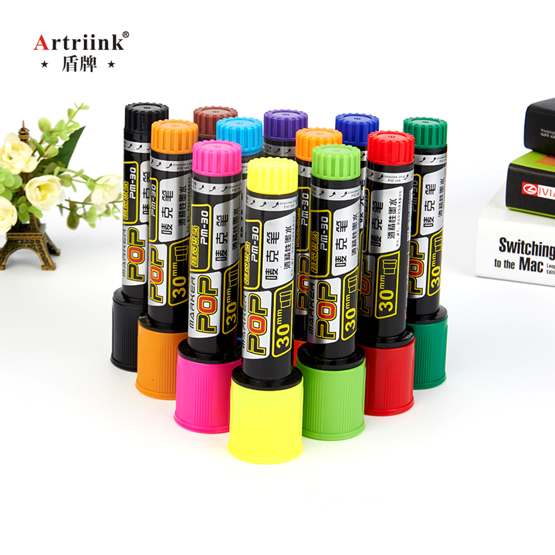12Stck Pop Wasserdichte Farbe 30MM 20MM 12MM dauerhaft Nachfüllbare Marker Stift Skizzieren Graffiti Marker Poster stift Schule Liefert