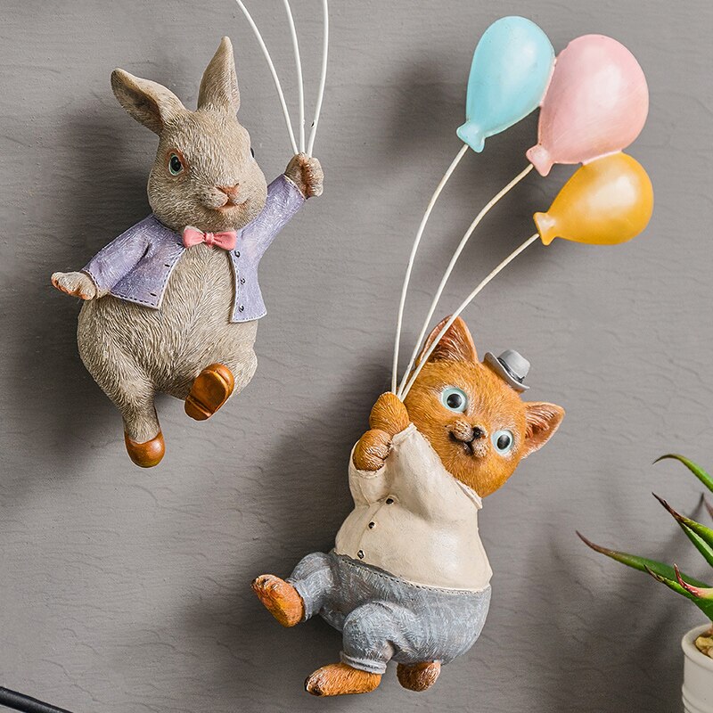 Nordisk heminredning djur ballong sovrum dekor stor harts hantverk vägghängande 3d giraff ballong piggy kanin räv