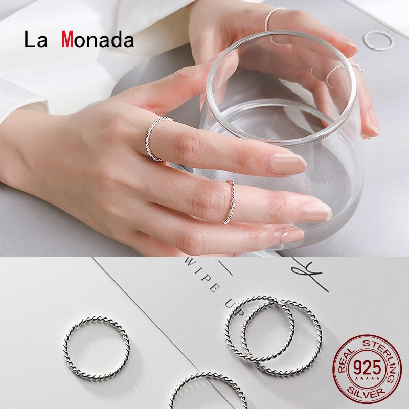 La Monada Twist Finger Frauen Ring 925 Sterling Silber Single Minimalistischen Ringe Für Frauen 925 Silber Feine In Jewerly Ringe frau