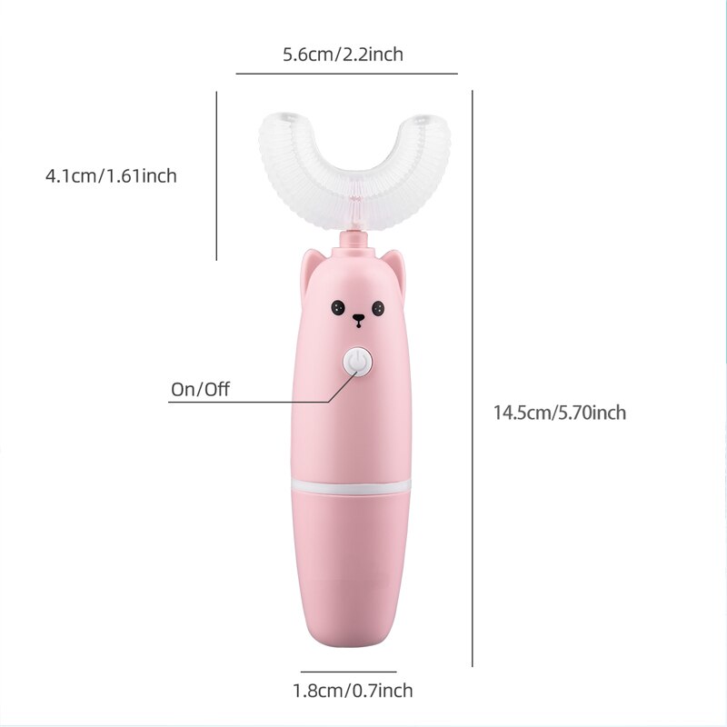 Smart 360 Graden Elektrische Tandenborstel Kids Silicon Automatische Ultrasone Waterproofteeth Tandenborstel Cartoon Kinderen Oral Care
