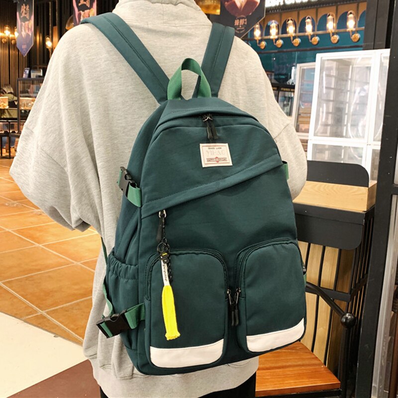 HOCODO Multi Tasche Frauen Rucksack unisex Schüler Bookbag Wasserdichte Nylon Große Kapazität Reise Rucksack Weibliche Schul