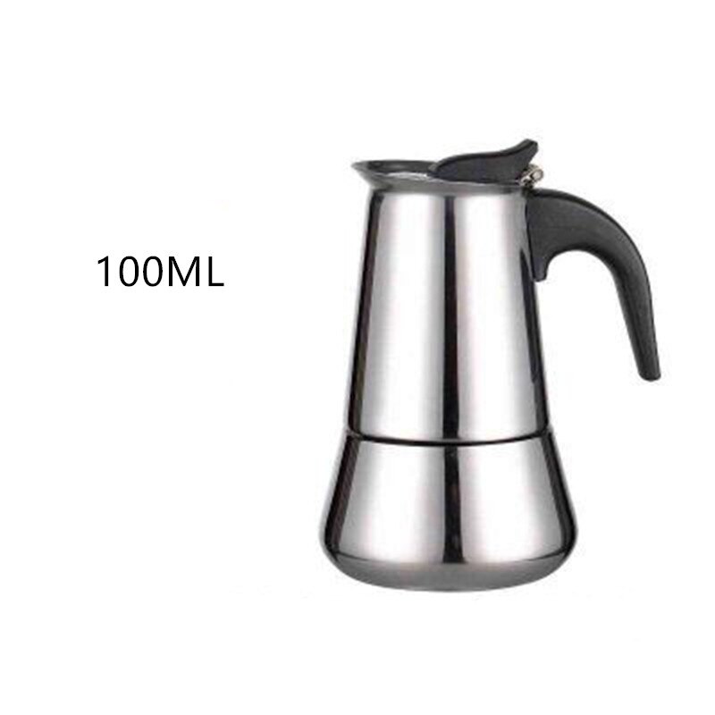 Stainless Steel Italian Moka Pot Coffee Pot European Concentrated French Coffee Pot Drink Tool Cafetiere Latte Stovetop: B-100ML