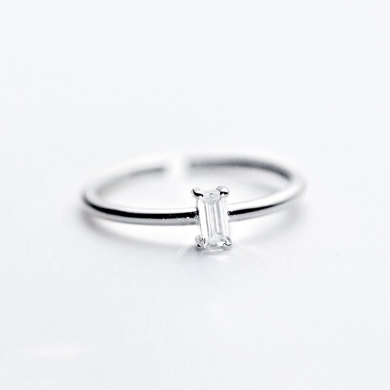 INZATT Echt 925 Sterling Silber Zirkon Einstellbare Ring Für Frauen Party minimalistisch Feine Schmuck Geometrische Zubehör: RY424A1