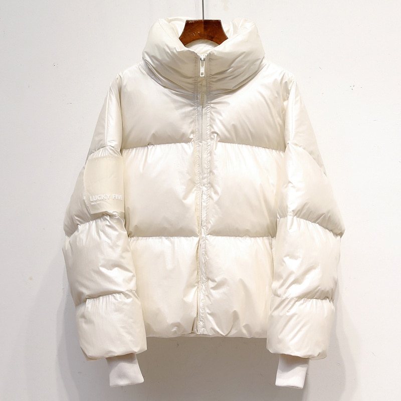 Dam ljus vattentät jacka parka vinter vindtät varm kvinnlig jacka vadderade dun bomull parkas dam kappa