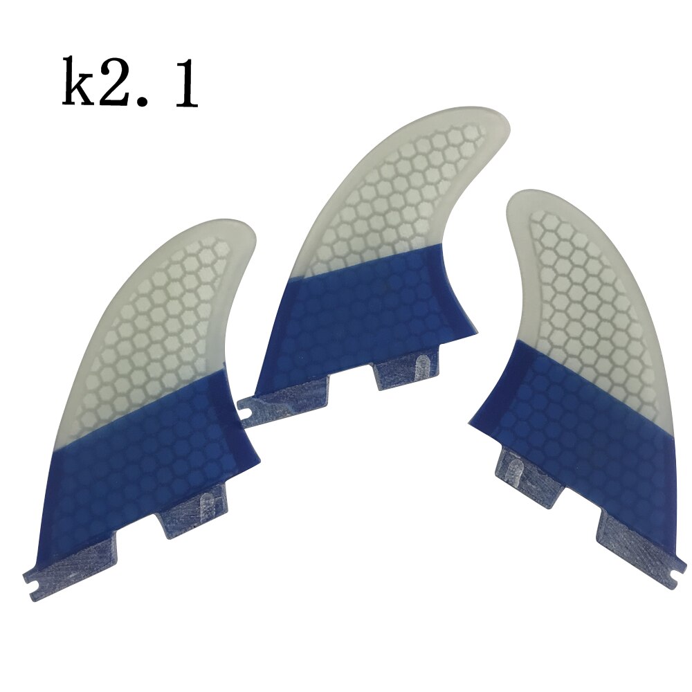 Surfboard fins FCS2 K2.1 FINS Tri-quad fins Surf FCSII Blue and White color Quilhas Honeycomb Fins