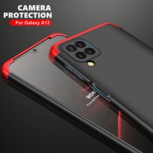 Case For Samsung galaxy A12 360 full Protection Case Matte Hard Plastic 3 IN 1 back Cover for Samsung A12 Shockproof