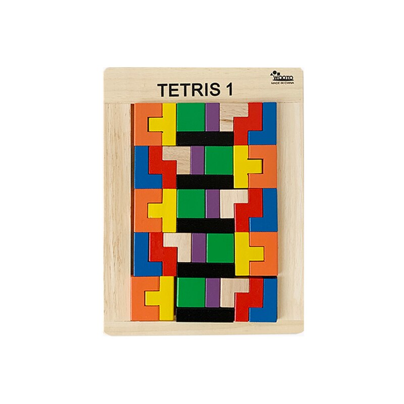Gomma di Legno Tetris puzzle di Giocattolo per Bambini Gioco Da Tavolo in Legno Massello Blocchi di Costruzione di puzzle di Educazione Precoce 2-3-4 anni Vecchio Materiale