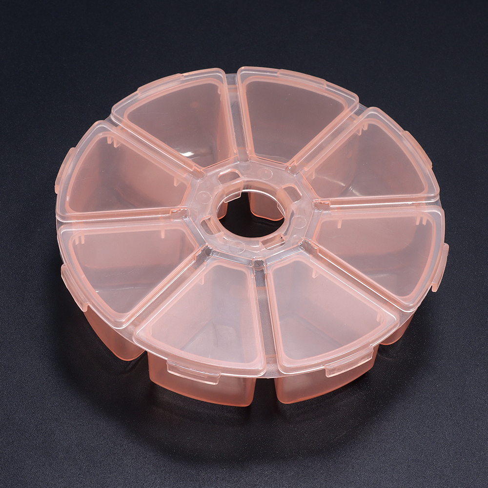 Runde Kunststoff transparent Lagerung Kasten Schmuck Perlen Container Angeln Werkzeuge Zubehör Kasten Kleine Gegenstände Kleinigkeiten Organizer fallen: verrotten