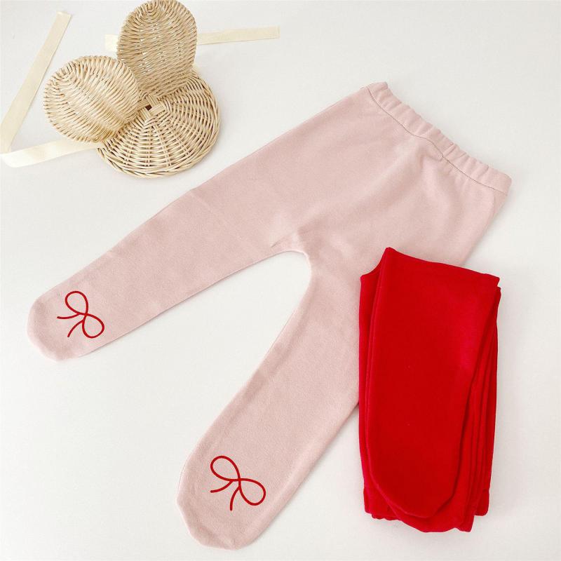 Zoete Pasgeboren Baby Panty Herfst Effen Kleur Baby Kids Broek Voor Meisjes Boog Panty Kleding Peuter Baby Kous