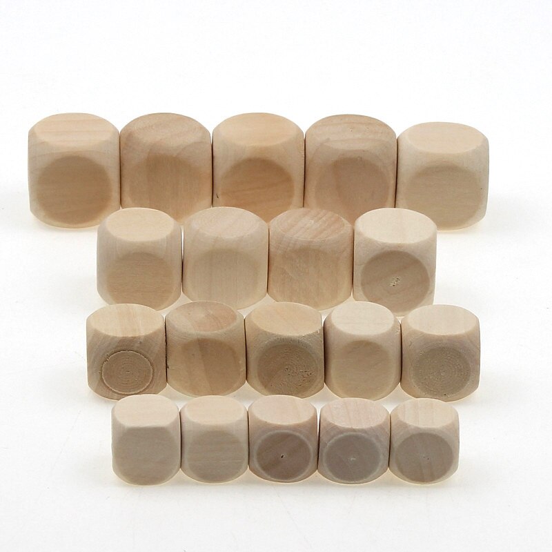 14/16/18mm Solid Blocks Square Wooden DIY Wood Art Crafts Embellishment for Wedding Christmas Home Decoration Woodwork