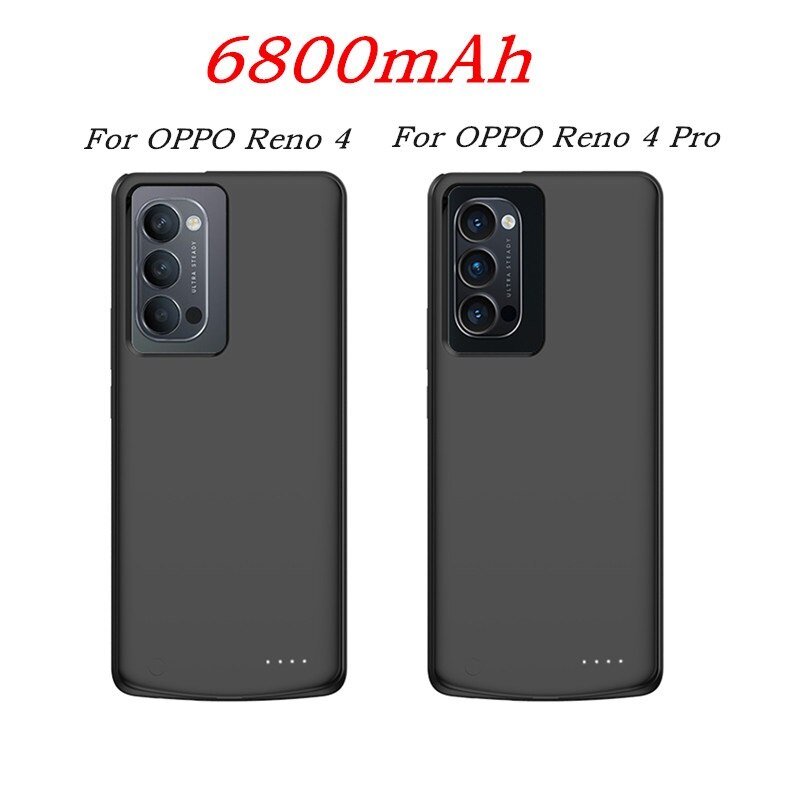 6800Mah Silm Siliconen Shockproof Acculader Case Voor Oppo Reno 4 Pro Extenal Power Bank Voor Oppo Reno 3 pro Powerbank