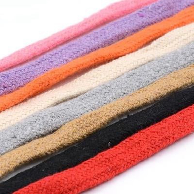 Cuerda de algodón de 10mm, cordón trenzado plano, tejido Multicolor para bolso, artesanía hecha a mano, costura textil para el hogar, 5 yardas