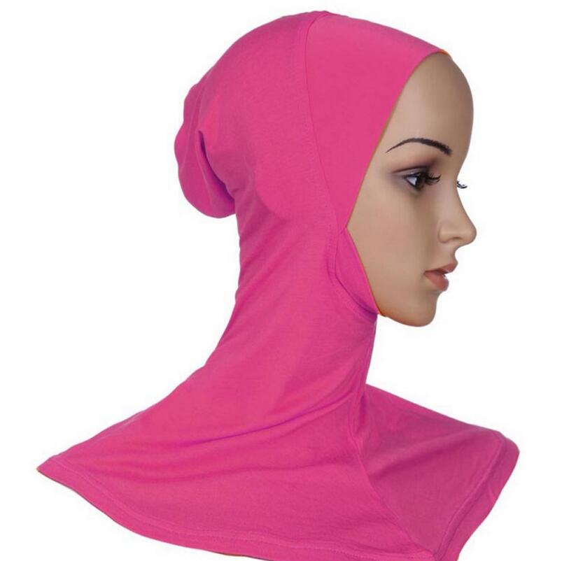 DJGRSTER – couvre-chef Hijab doux et extensible pour Sport musulman, intérieur, sous-écharpe islamique, couvre-chef de Style classique, couverture complète: Rose Red