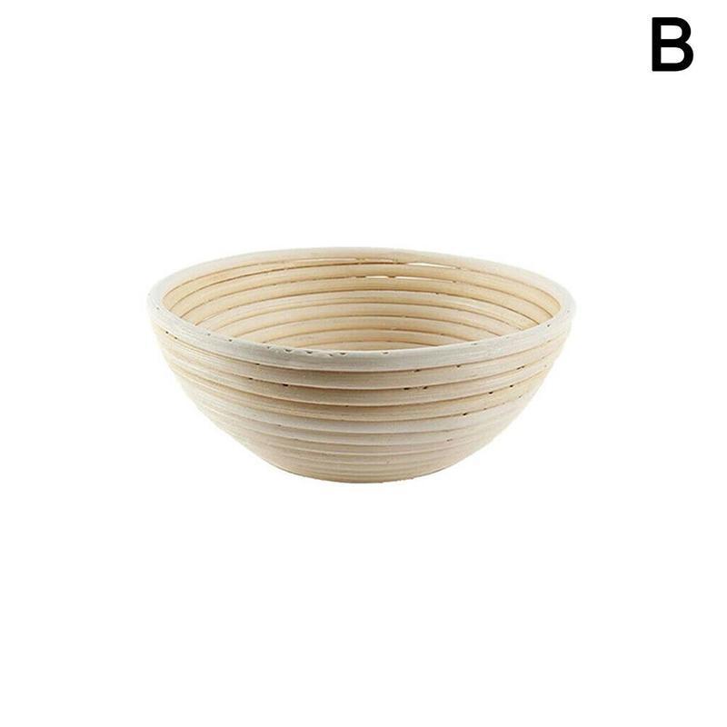 Handmade Round Shape Fermentation Rattan Basket Country Bread Baguette Dough Banneton Brotform Proofing Proving Baskets Tools: 18X9cm