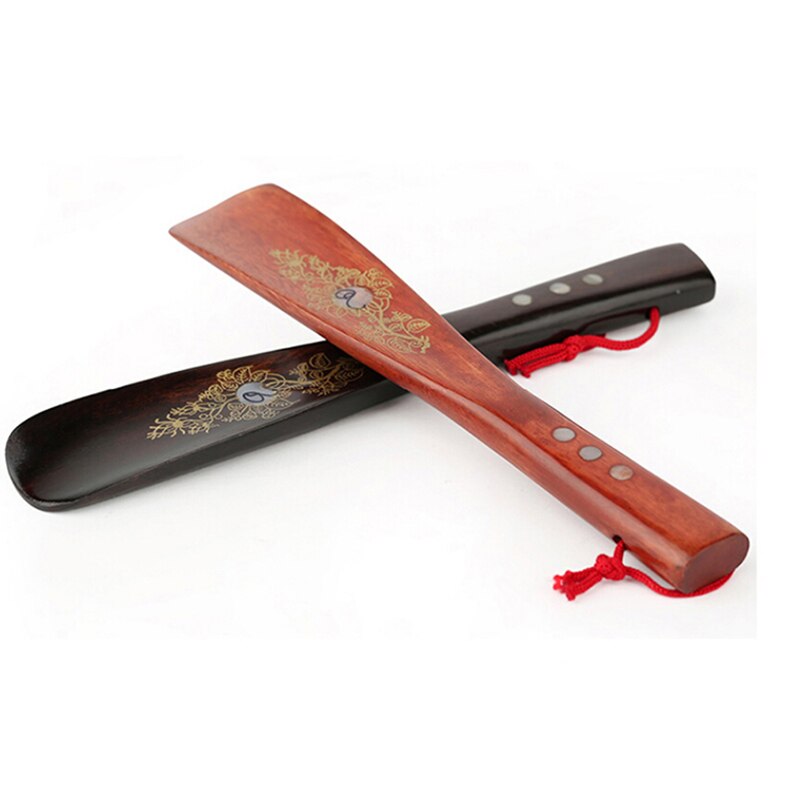 Long 25cm 40cm 54cm Craft Wooden Shoe Horn Dutch Wood Handle Shoehorn Lifter with Hanging Rope for Shoes Accessorie Horns: 1pcs random 22cm