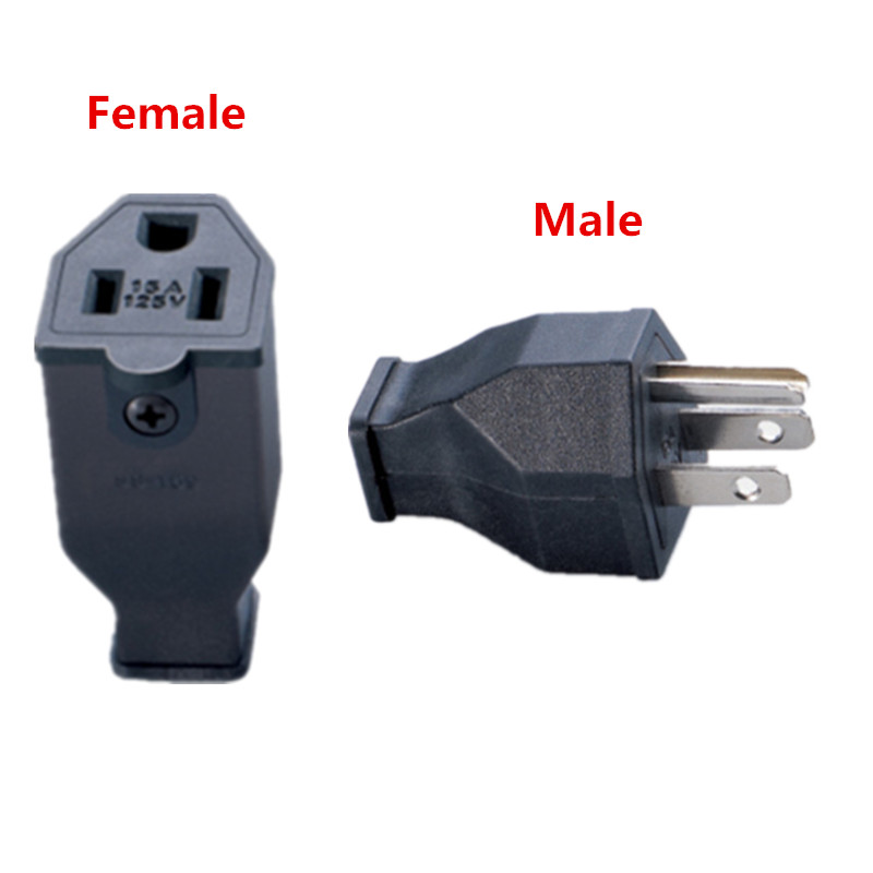 US AC Power Industrial Plug 15A 125V Male and Female Removable Wiring Plug Socket Convertor: female and male