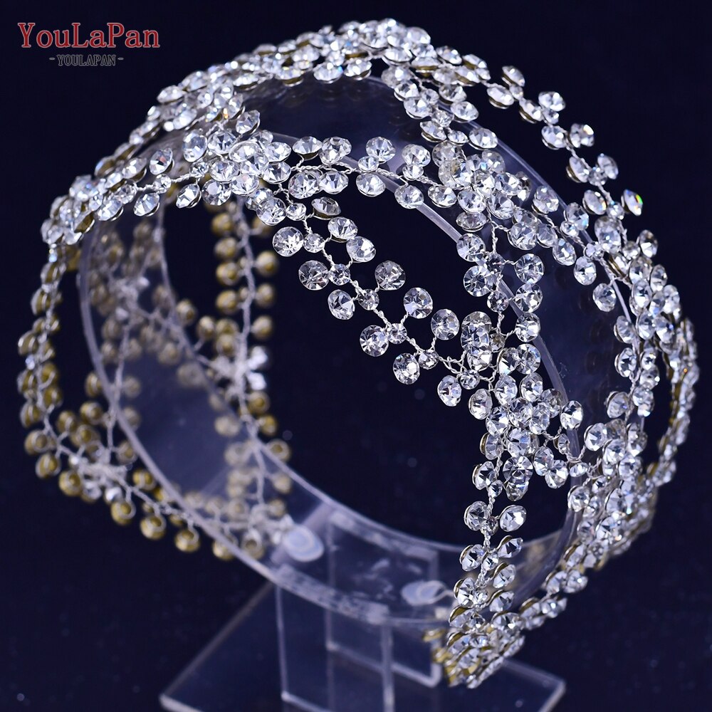 TOP QUEEN HP243 fascia da sposa copricapo da sposa strass donna diadema gioielli per capelli da sposa regina copricapo sposa fatta a mano diadema: HP243-S