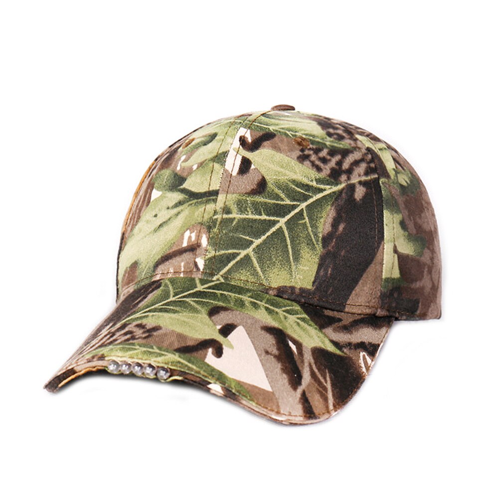 Handen Gratis Cap Met Koplamp Super Heldere Led-verlichting Unisex Baseball Cap Zaklamp Hoed Voor Vissen Jogging Hoofd Lamp: Camouflage