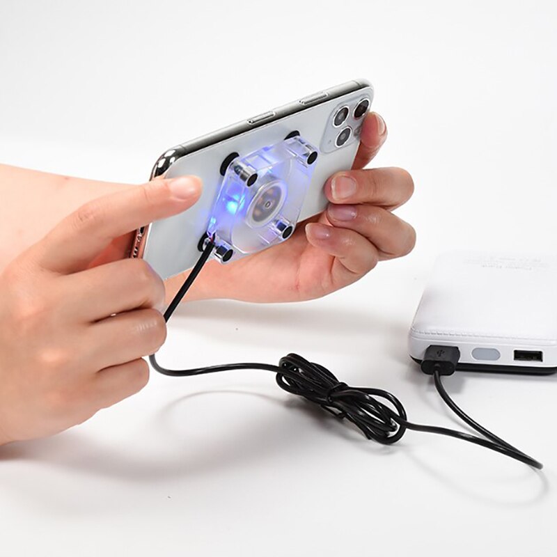 Universal mini handy-kühler, tragbarer lüfter, radiator, cooles artefakt, blauer indikator, kühlventilator