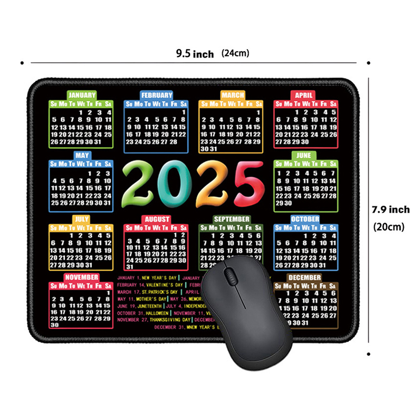 Portable Calendar Mouse Pad Non-Slip Rubber Computers Laptop Mouse Pads Small Office Mousepad Durable Year