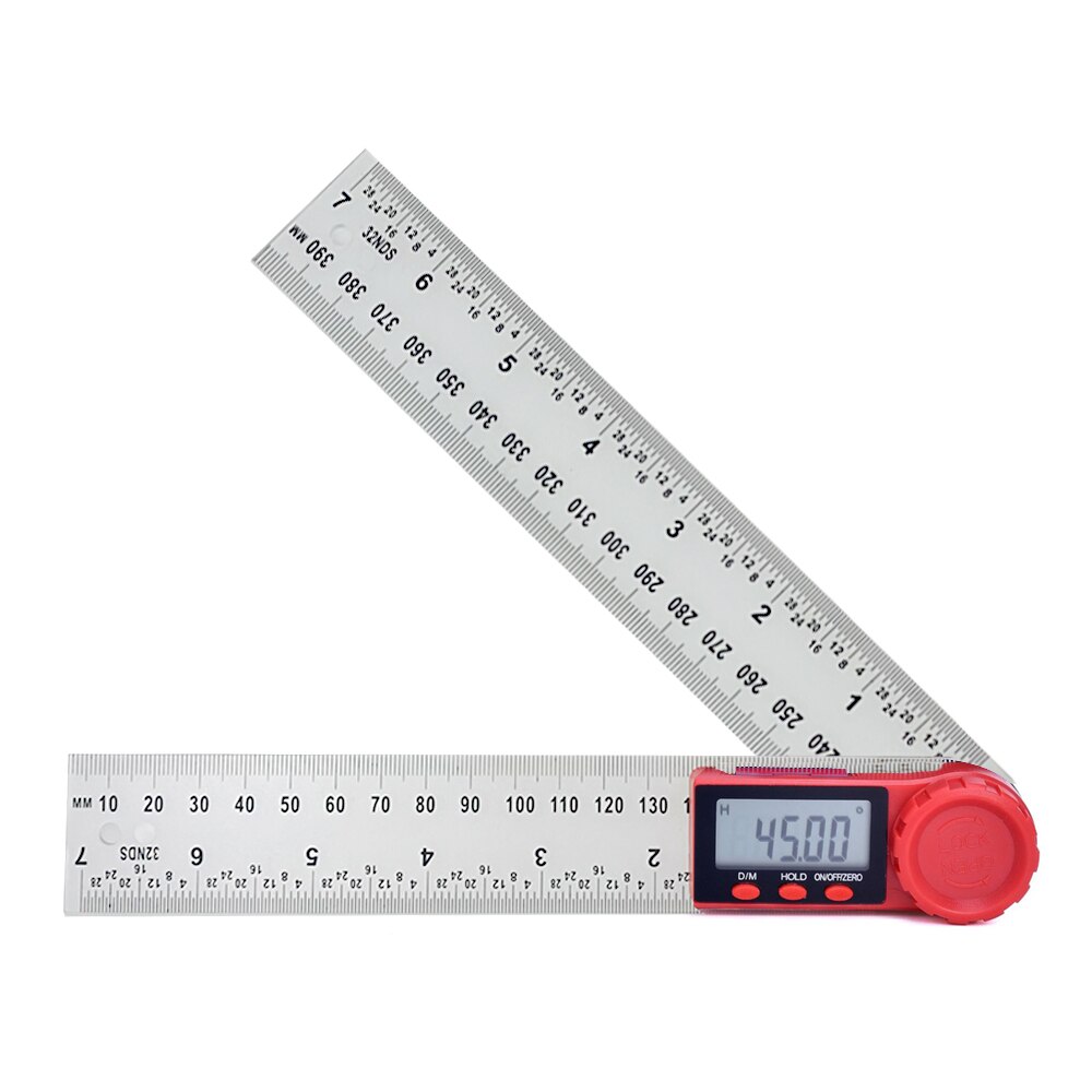 Angle finder Measuring Tool 0-200mm 8'' Digital Meter Angle Inclinometer Angle Digital Ruler Electron Goniometer Protractor: White