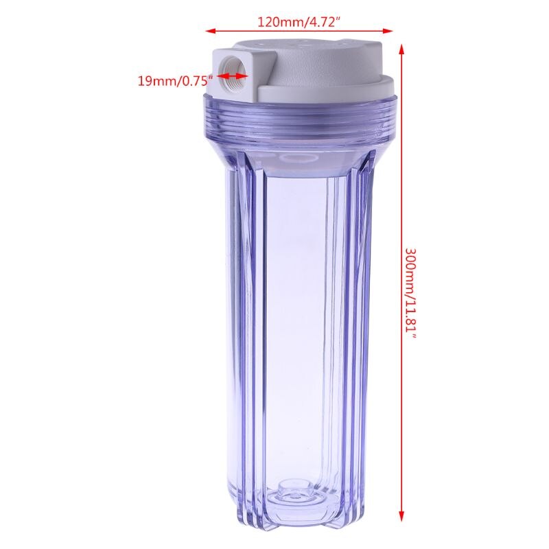 Transparent Water Purifier Filter Bottle 4/2 Point Interface Clear Filtration