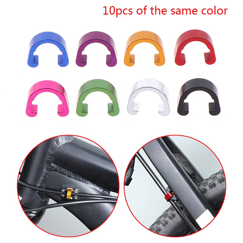10pcs Bicycle Brake Derailleur Cable Line Ring Clasp C Tubing Seat Frame Fixed