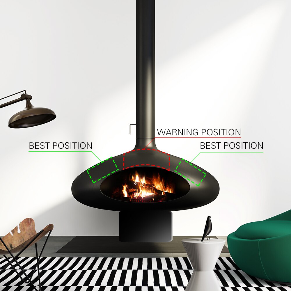 Heat Powered Stove Fan 4 Blades Log Wood Burner Quiet Black Home Fireplace Fan Efficient Heat Distribution