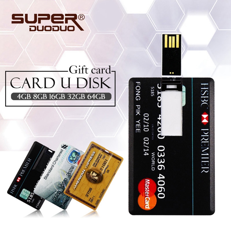 Carta di credito Master carte di credito visa American Express USB Flash Drive pen Drive 64GB 32G 8G 16G usb banca scheda di Memoria Spiedi drive pen