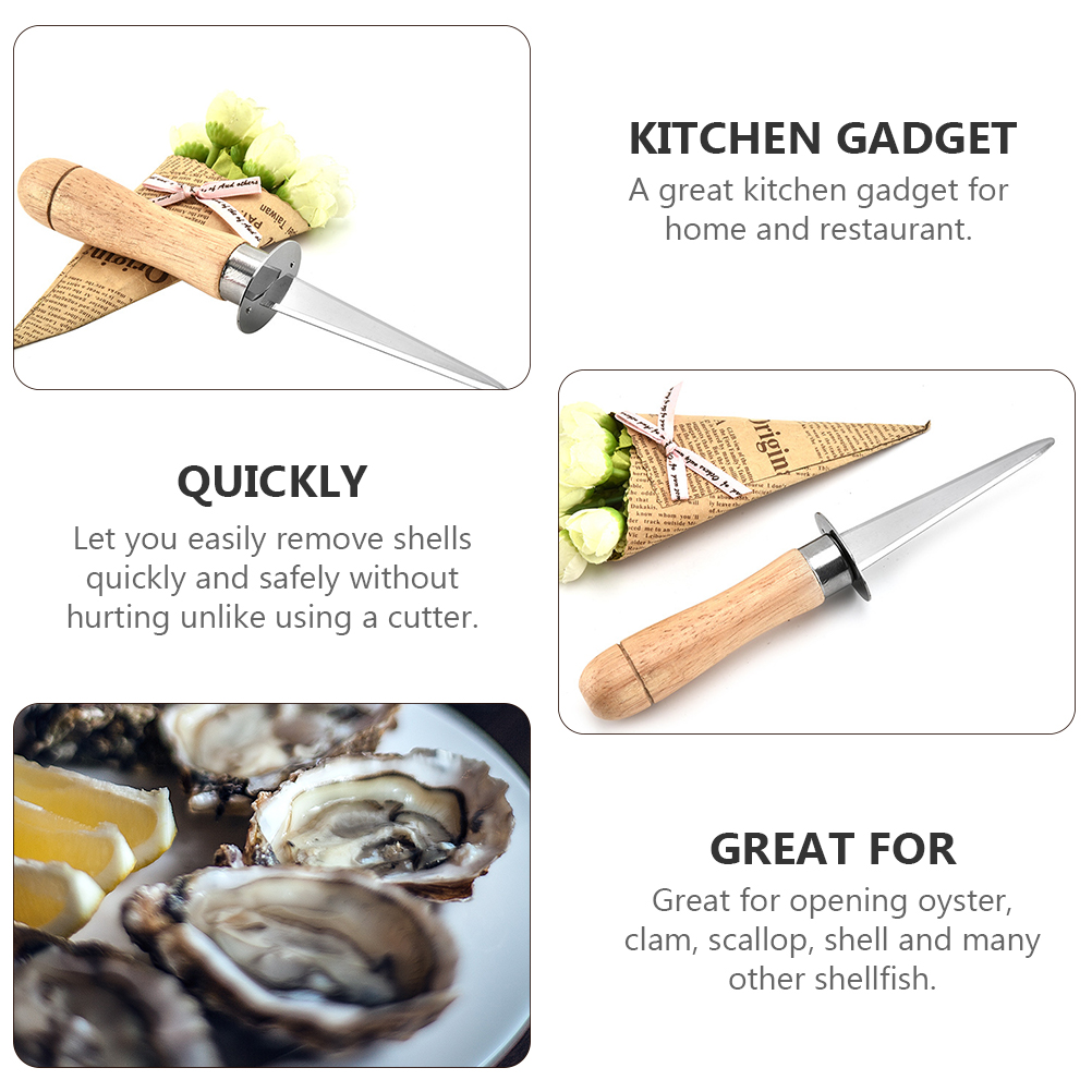 2Pcs Oyster Handle Portable Oyster Shucking Tools Seafood Cutter for Clams