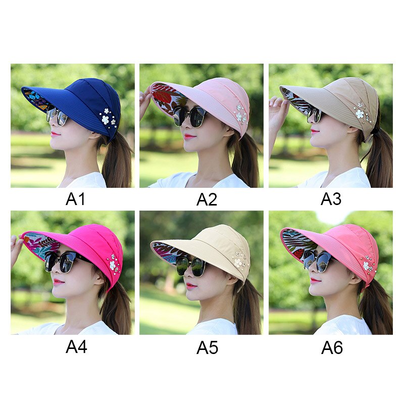 Zon Hoeden Voor Vrouwen Vizieren Hoed Vissen Fisher Strand Caps Hoed Uv Bescherming Womens Zomer Paardenstaart Brede Rand Hoed Strand headwea