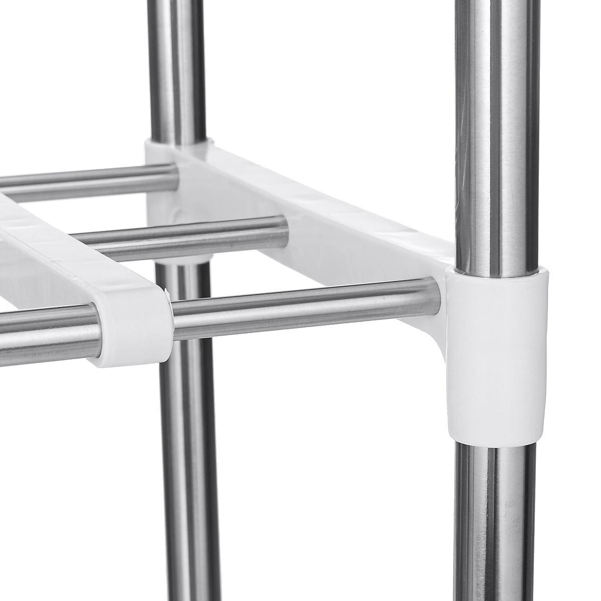 Stainless Steel Adjustable Multifunctional Microwave Oven Shelf Rack Standing Type Double Kitchen Storage Holders