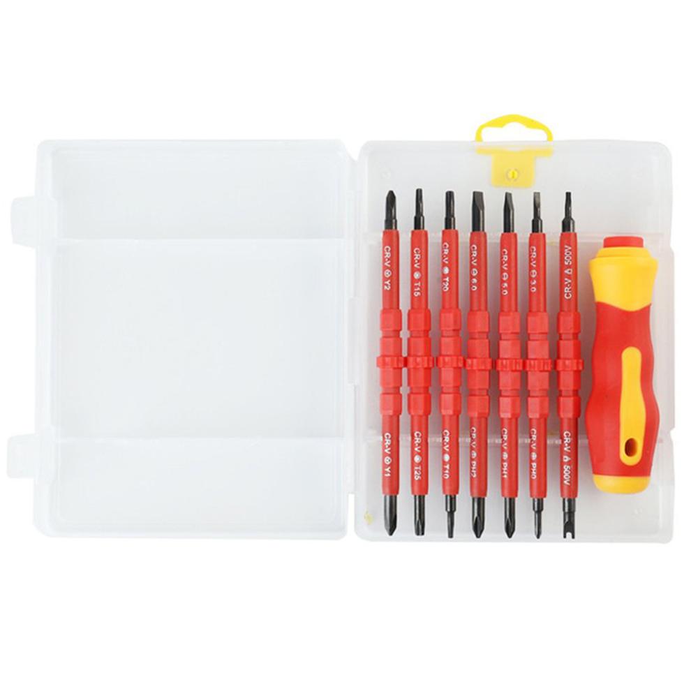 Insulated Screwdriver Set 8 Piece Electrical Electrician Hand Tool Multifunctional Household Opening Repair Precision Tool Set