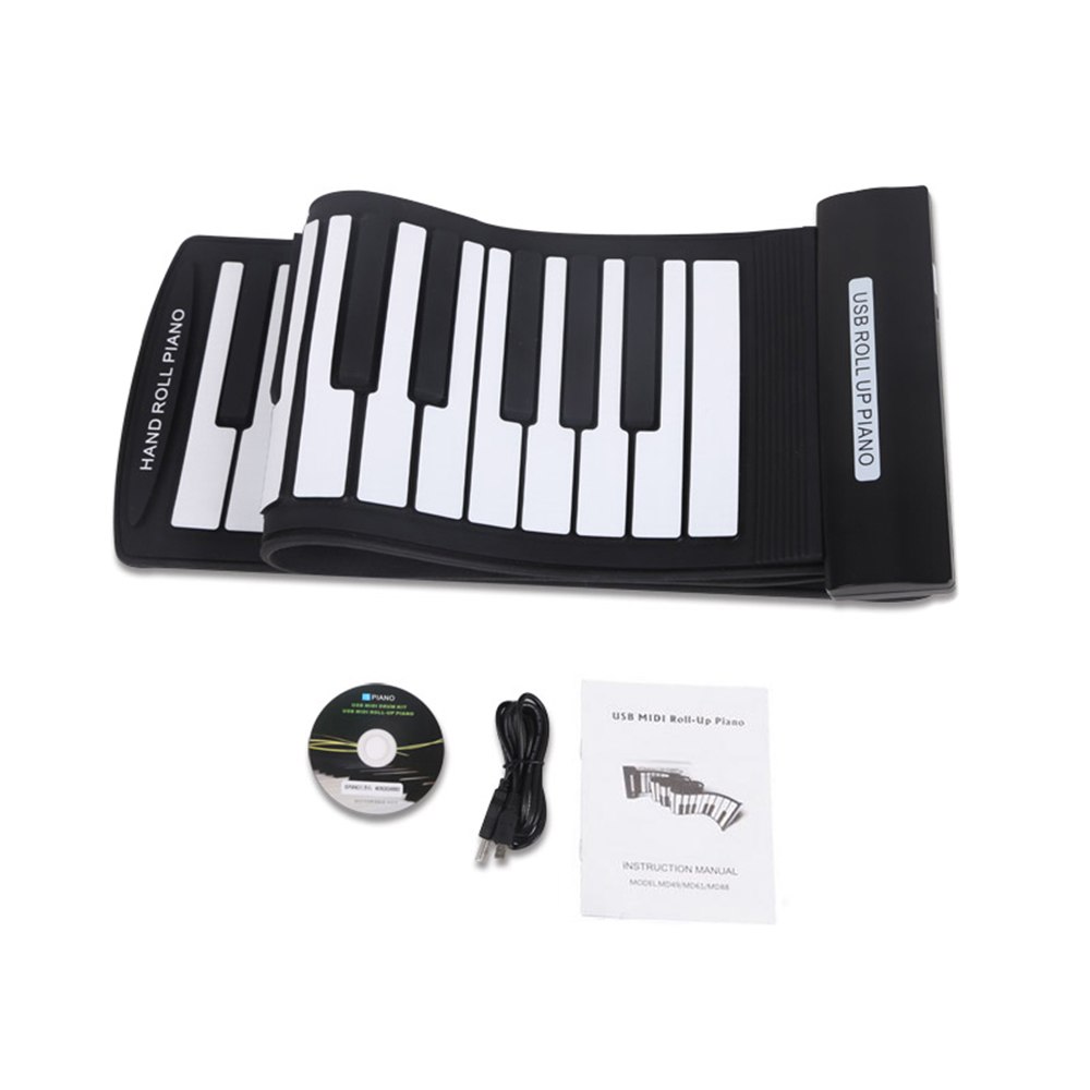 Draagbare 61 toetsen flexibele oprolbare piano usb midi elektronisch keyboard handrolpiano