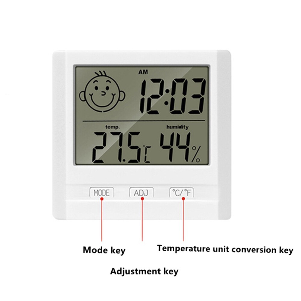 Electronic Thermometer Hygrometer Indoor Multifunctional Temperature Humidity Meter Thermometer with Time Display Home Supplies