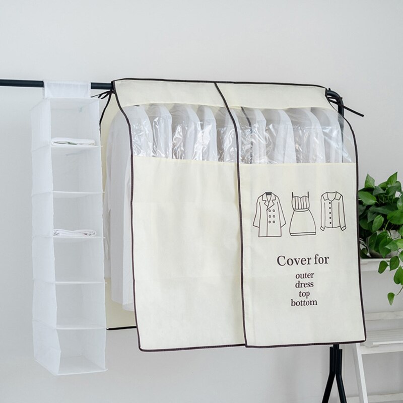 Vêtements Suspendus Cache-Poussière Costume Manteau Sac De Rangement Étui Protecteur Placard Garde-Robe Robe Vêtements Organisateur