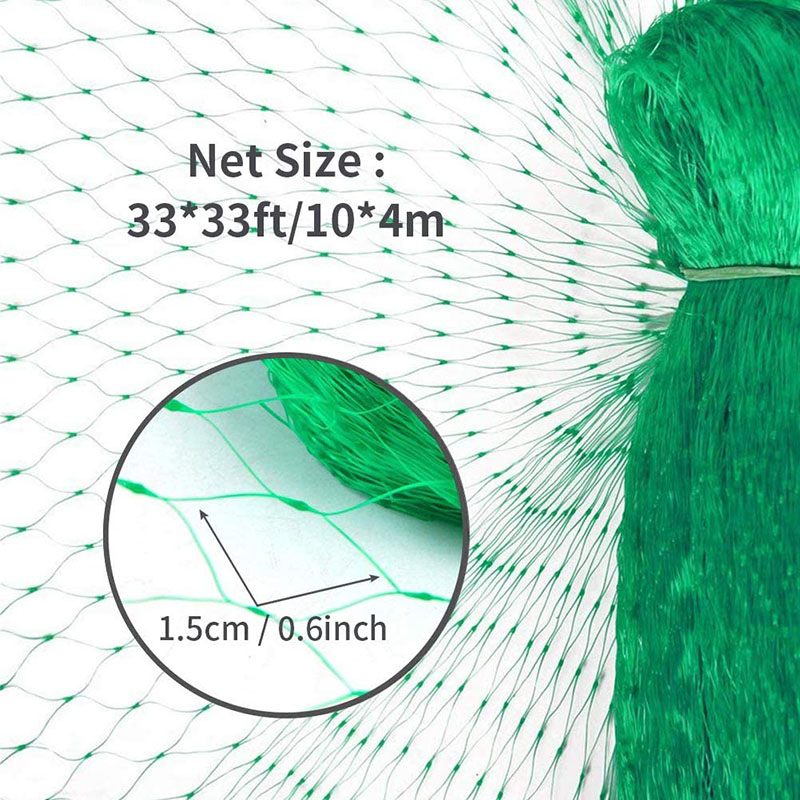 Green Anti Bird Protection Net Mesh Garden Plant Netting Protect Plants and Fruit Trees from Birds Deer Poultry Best Fencing