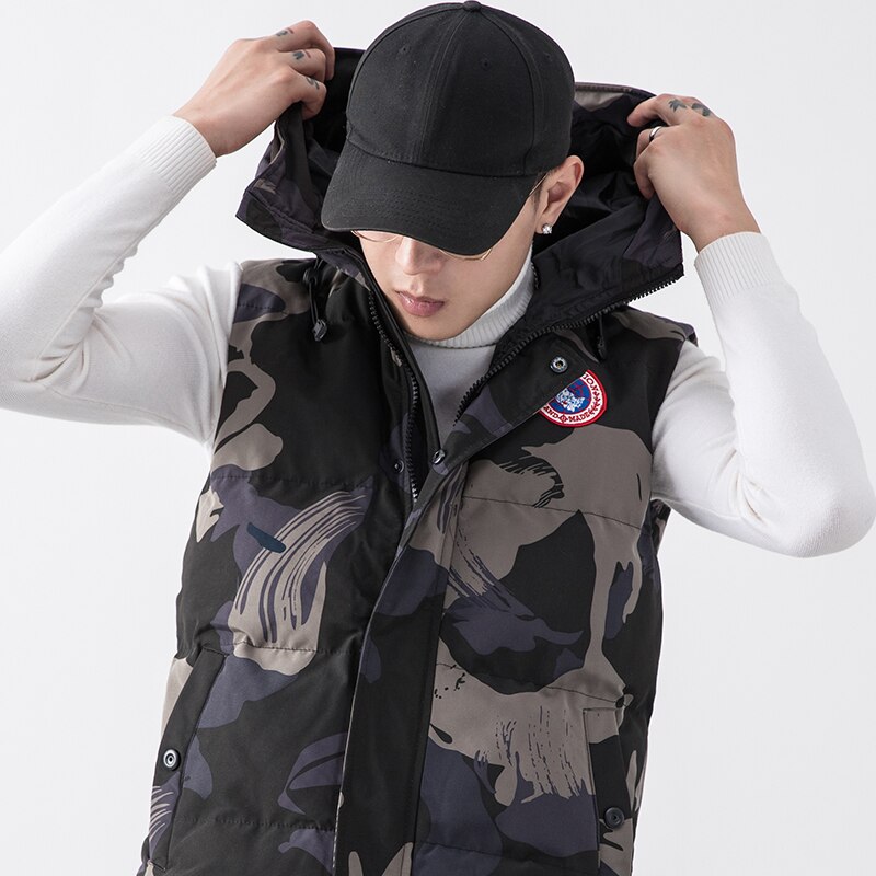Hommes Gilet camouflage Gilet hiver coton rembourré sans manches veste bouffante manteaux Outwear hommes épaissir Gilet 4XL