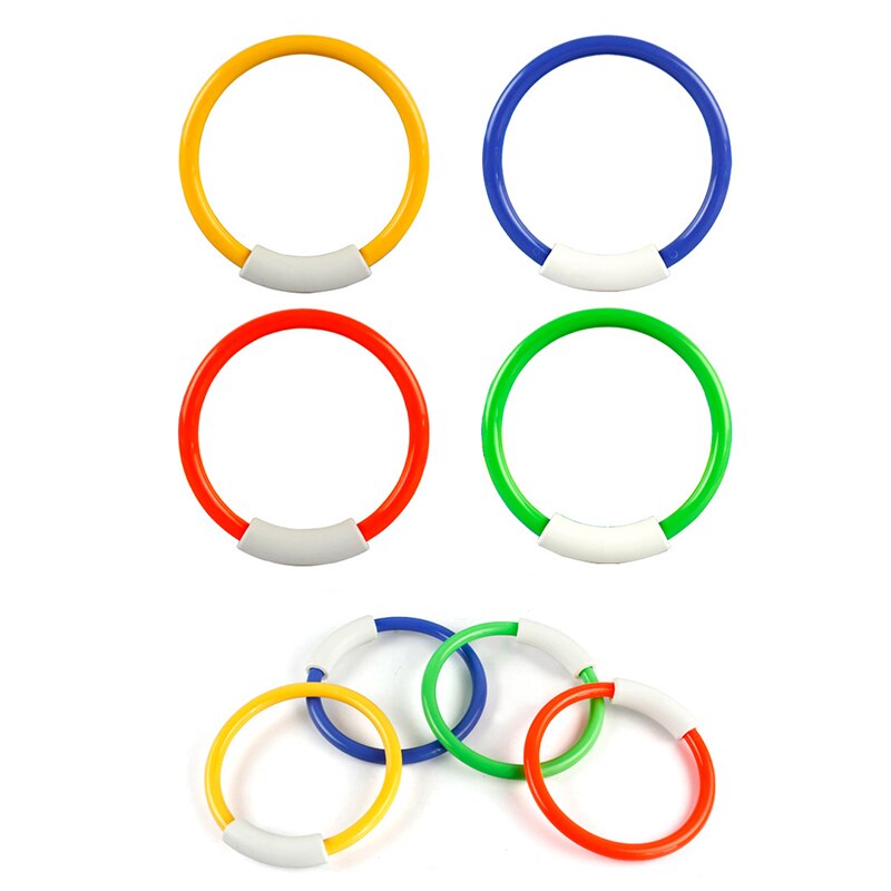 4Pcs Duik Ringen Gooien Speelgoed Zwembad Duiken Game Zomer Kinderen Onderwater Duiken Ring Water Sport