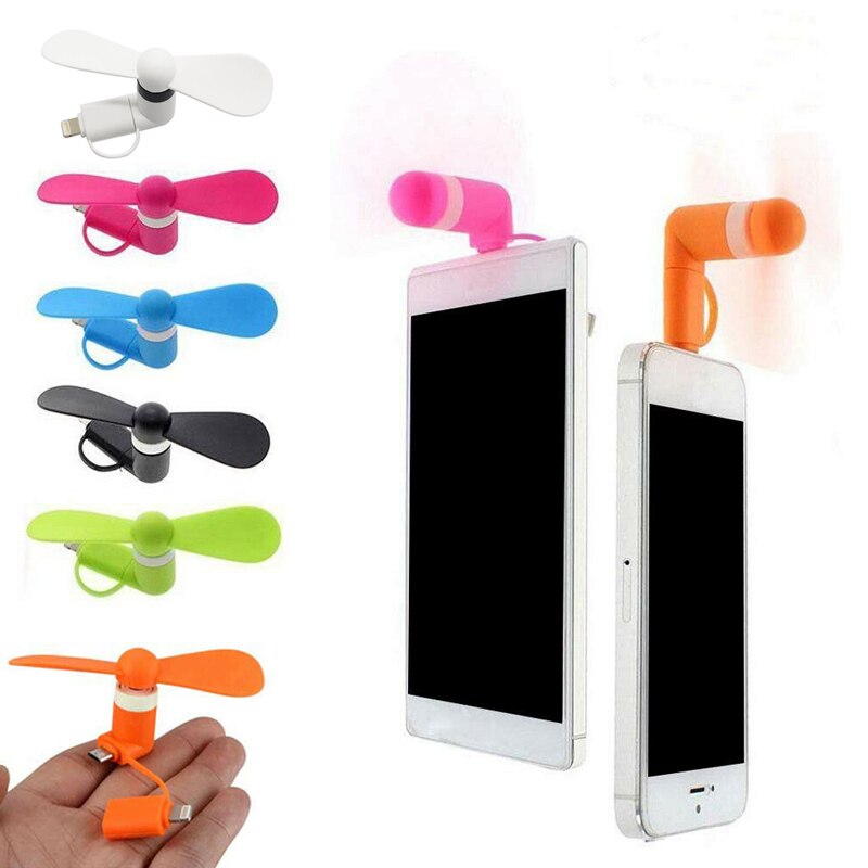 2 en 1 de teléfono celular portátil Mini dispositivo USB ventilador de refrigeración refrigerador para Ipad iPhone 5 6 6S 7 7 Plus 8 X XS X para Android Micro USB