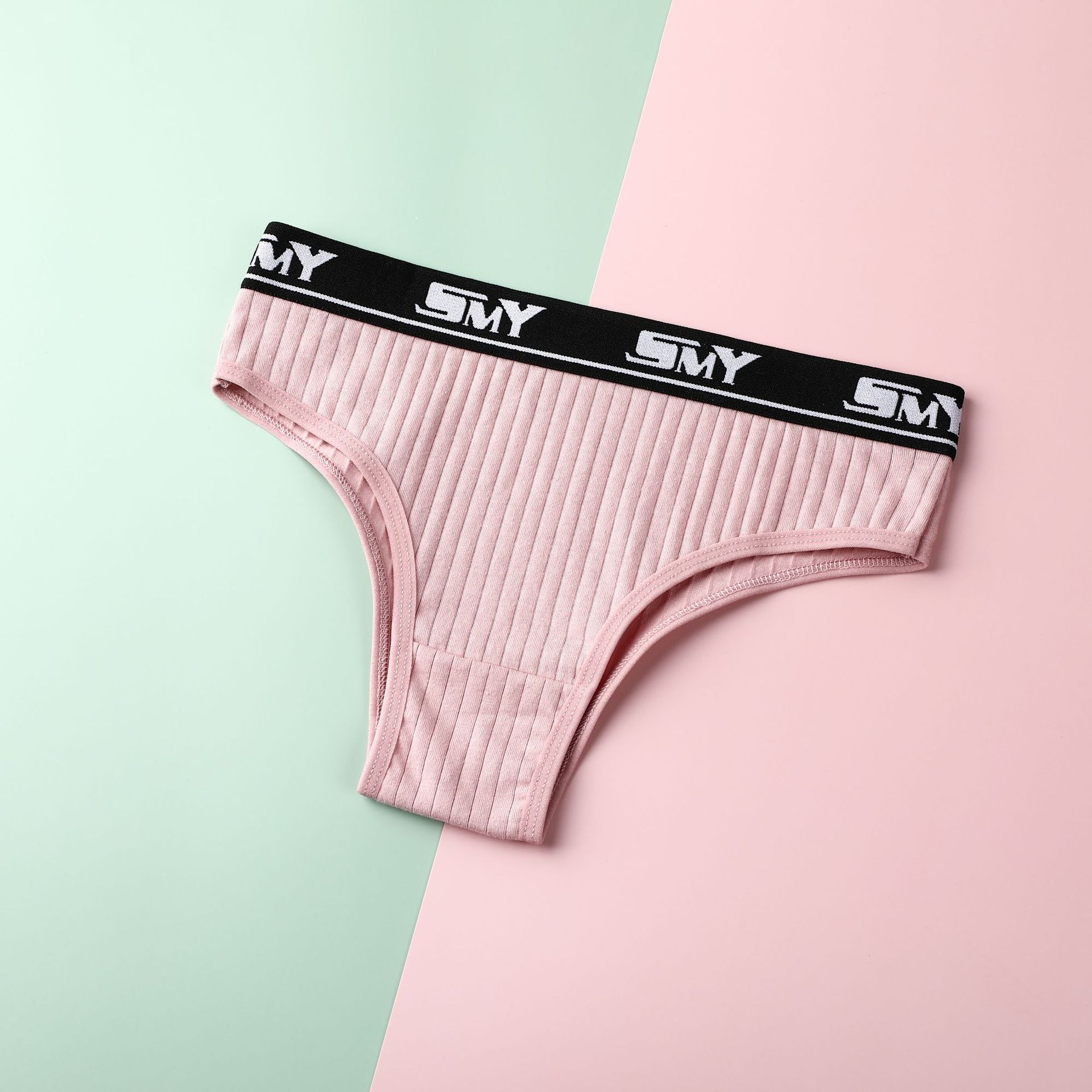 Plus Size Women Panties Solid Color Striped Underwear Letter Wide Belt Lingerie Famale Cotton Crotch Skin-Friendly Sports Thongs