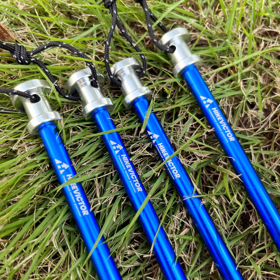Hikevictor 4 Teile/los 23CM Aluminium Camping Zelt Einsätze schwer Pflicht Boden Heringe Hängematte Planen Markise Baldachin NäGel Zelt Spikes