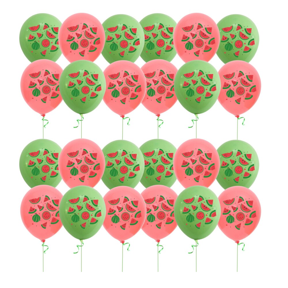 40Pcs Watermeloen Patroon Ballonnen Duurzaam Latex Ballonnen Fruit Gedrukt Ballonnen Zomer Watermeloen-Thema Feestartikelen (Groen R
