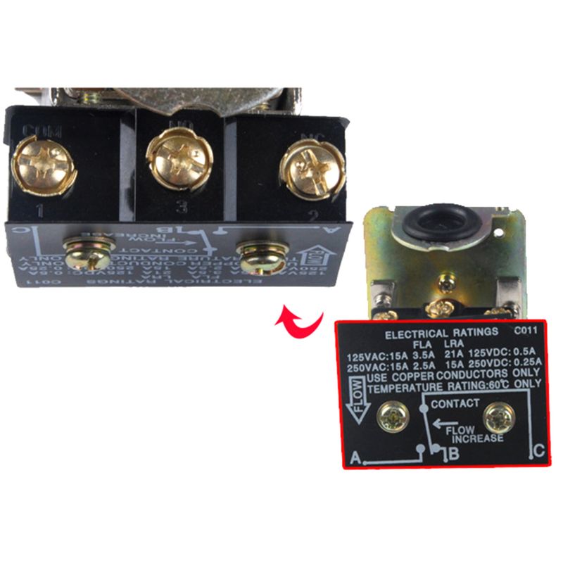 Interruptor de flujo de paleta automático de Control de Sensor de aceite y agua líquida, 15A, 15/25 V, IP54, 19QB, HFS-20/250 R3/4