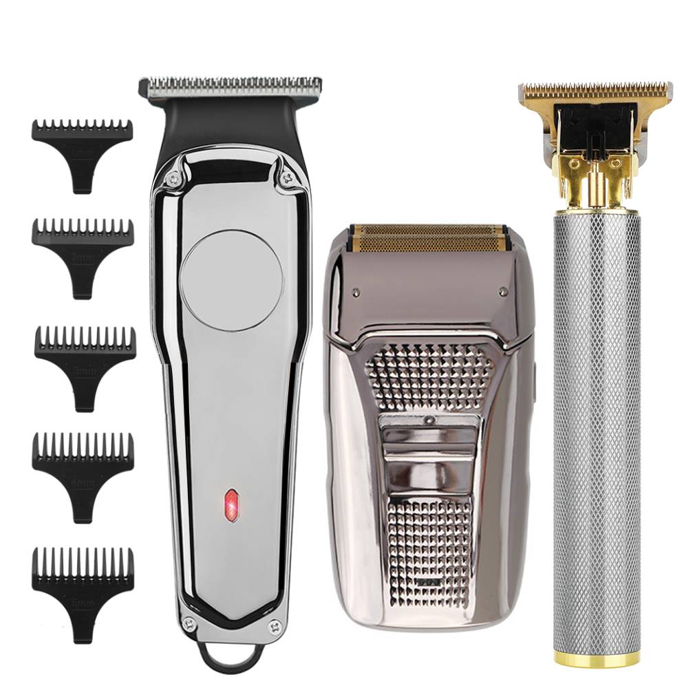Tondeuse à cheveux électrique T9, rasoir à barbe Rechargeable, pour salon de coiffure, t-outliner 0MM: Hair Trimmer Set 3
