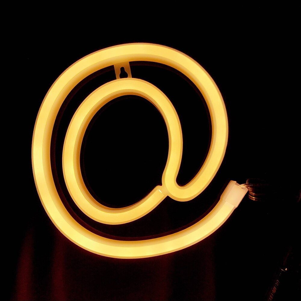 Diy Licht Up Teken Neon 26 Verlichte Letters 0-9 Nummers Wanddecoratie Usb/Batterij-Operated Lights voor Bruiloft Verjaardag Decor: At