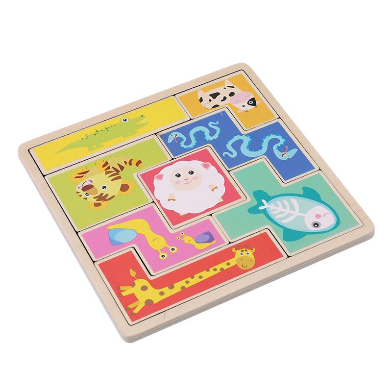 Kids Houten Dieren Puzzel Speelgoed Vorm Bijpassende Cognitieve Spel Puzzels Baby Vroege Educatief Speelgoed