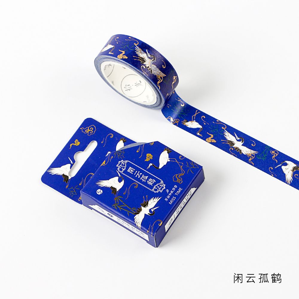 1Stck Gold Folie DIY Handwerk funkeln Papier Klebstoff Aufkleber Chinesische aufbringen Washi Band Jahrgang Klebstoff Washi Band Stationäbetreffend: 9