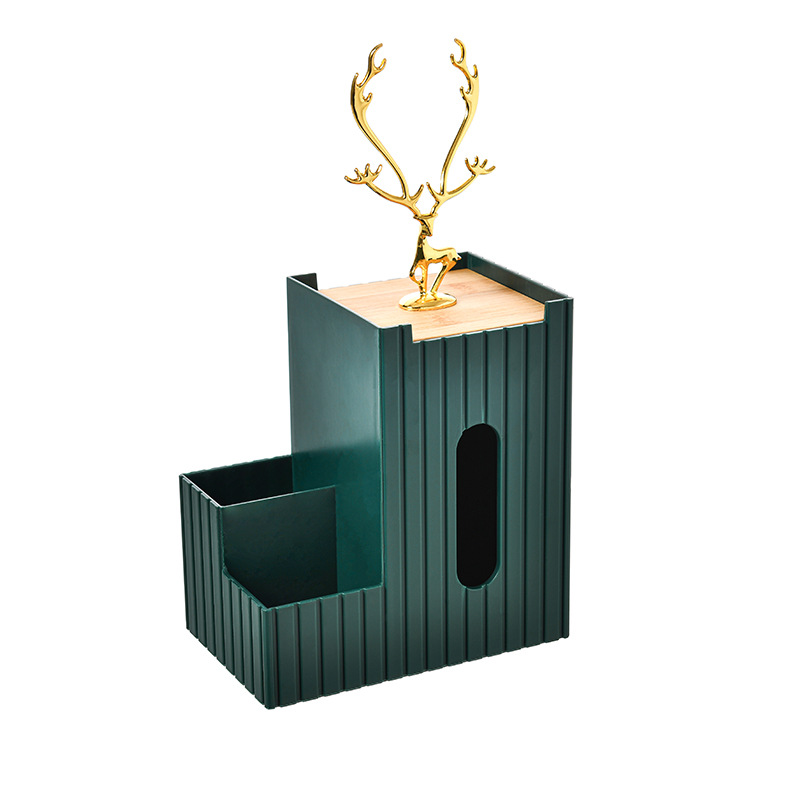 Paper Box Wall-Mounted Home Living Room Punch-Free Upside-Down Kitchen Bedroom Toilet Storage Wall Hanging Tissue Holder: Green Storage